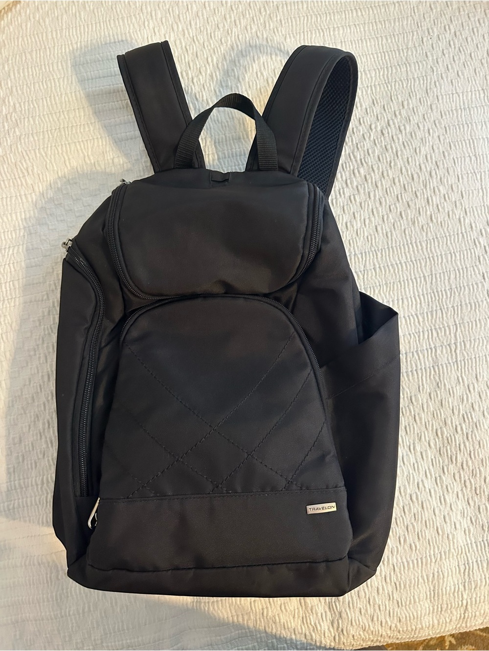 Travelon Black Quilted Front Backpack